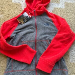 The North Face Red and Gray Fleece Jacket